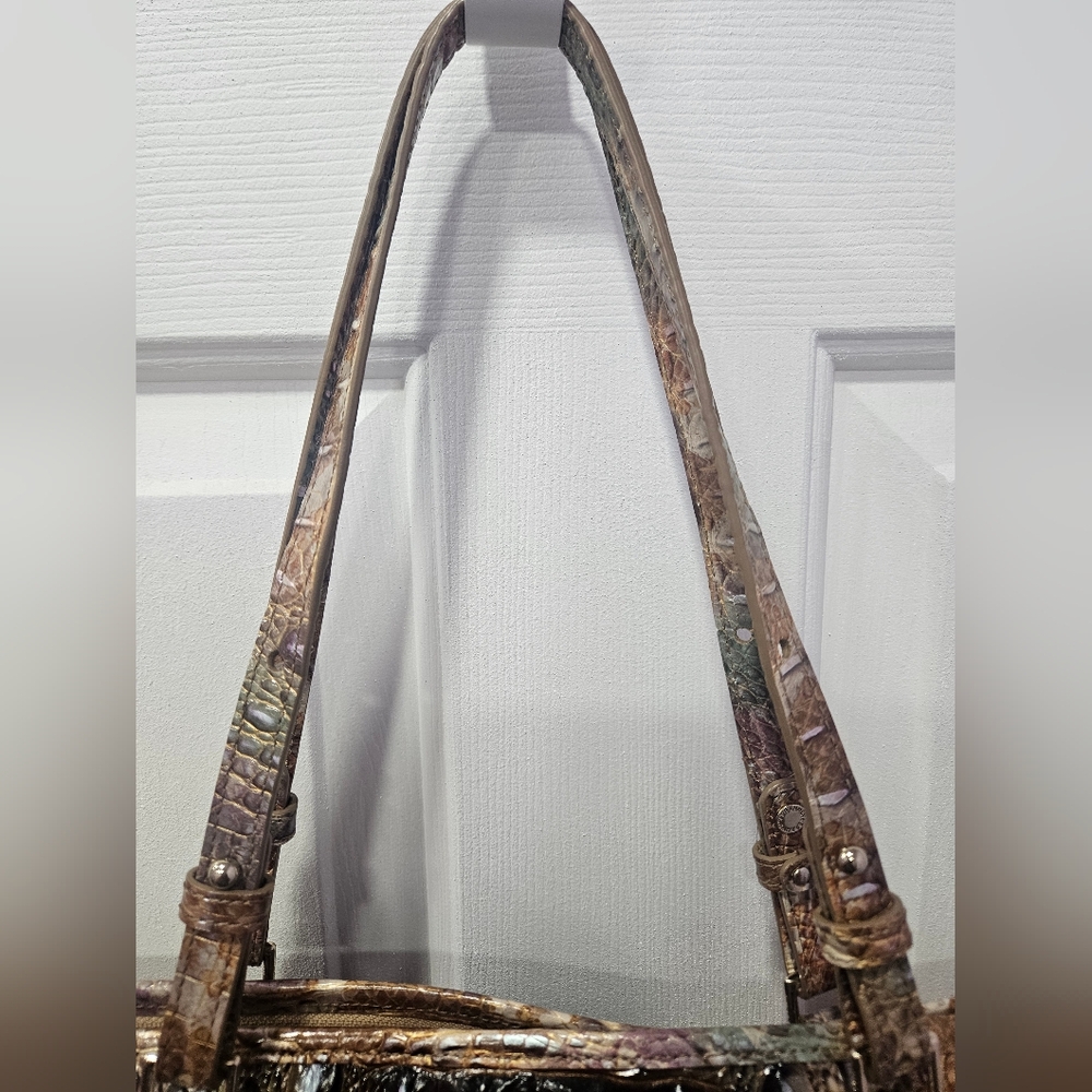 Brahmin Medium Asher Tote Truffle Python Ombre Me… - image 7